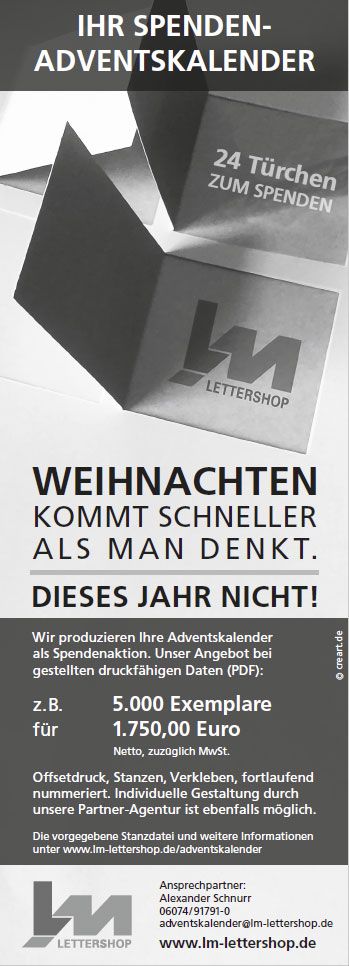 Spenden Adventskalender - LM Lettershop